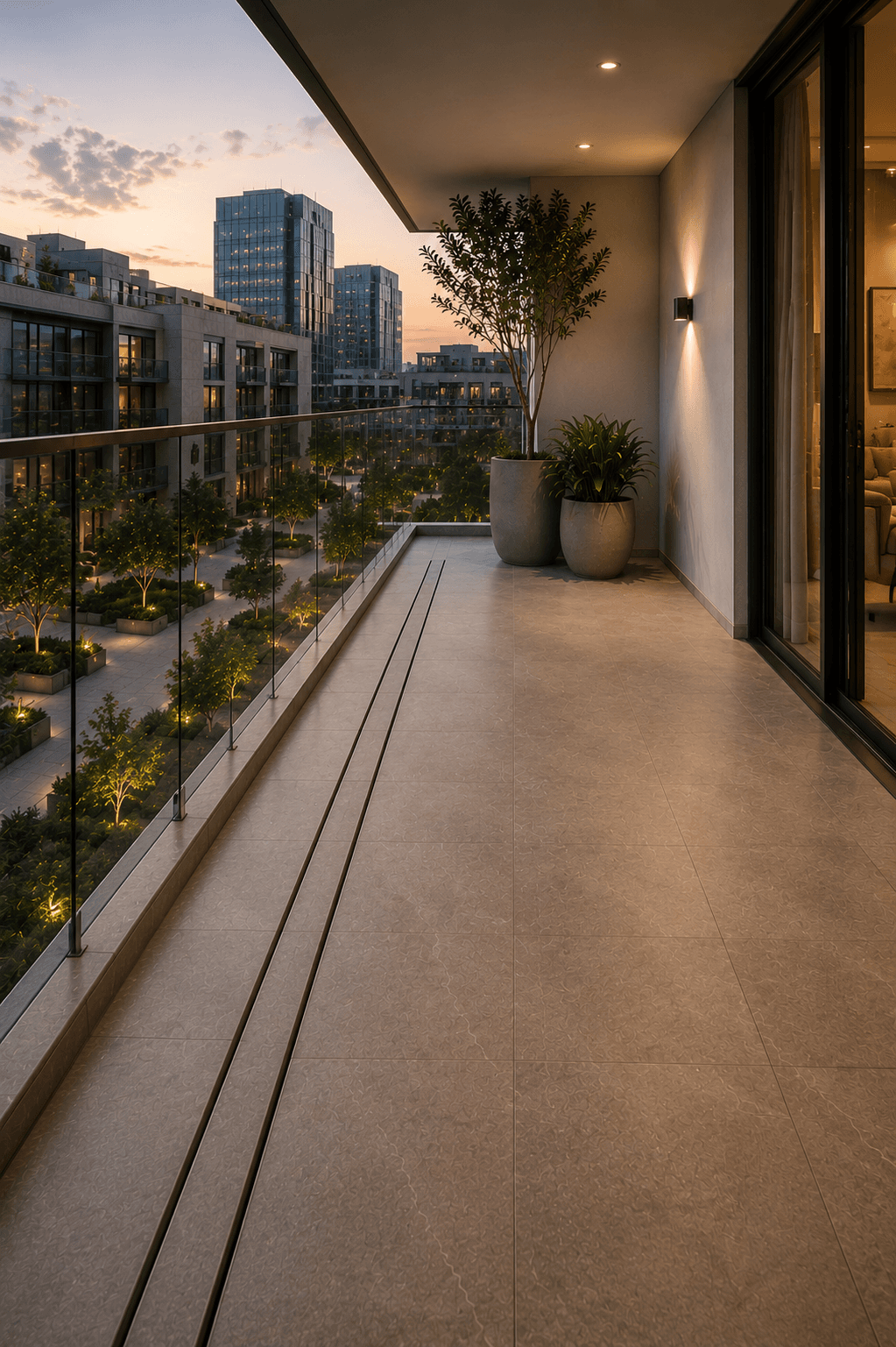 Tile-insert double slot balcony channel, representative product view